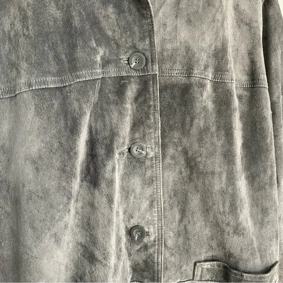 Vintage St John's Bay 100% Leather Gray Leather Jacket Unisex Size M - Picture 3 of 9